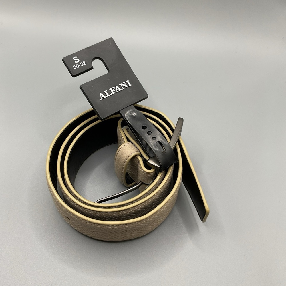 Alfani Men's Tan and Black Belt